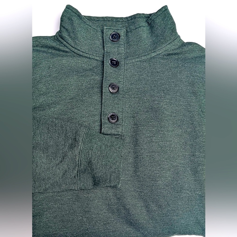 J.Crew Mens Mockneck Sweatshirt Medium 
Hunter Green
